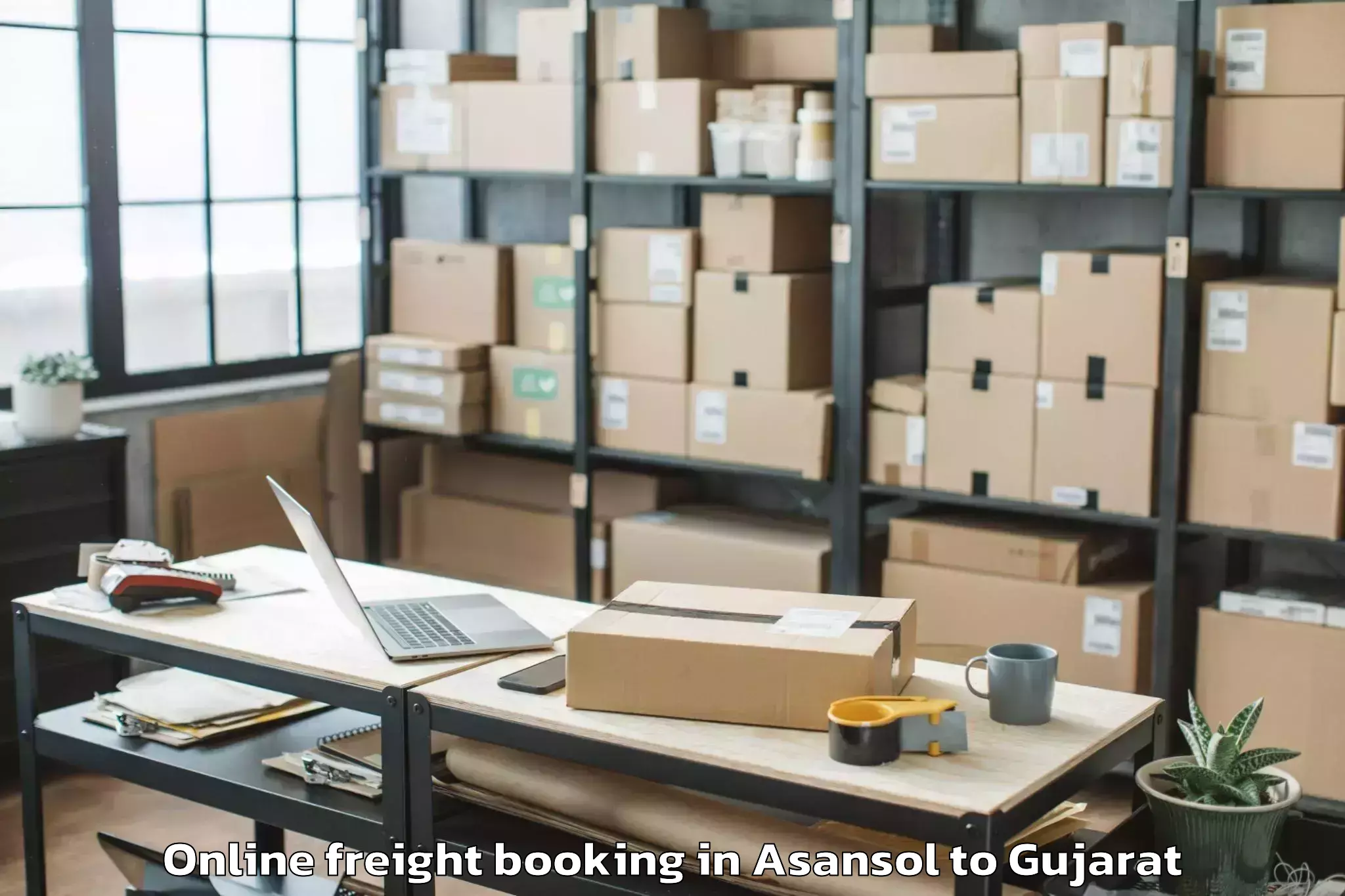 Affordable Asansol to Kanodar Online Freight Booking